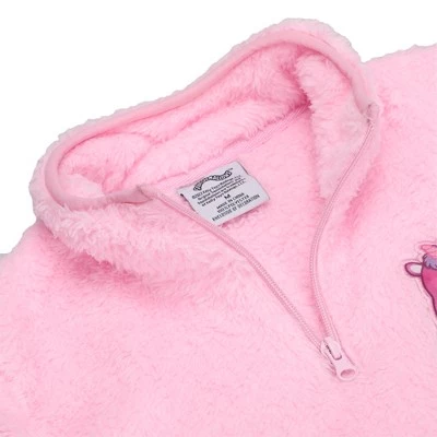 Squishmallows Squshmallows Lola The Unicorn Patch Long Sleeve Pink Youth Girl's Faux Shearling Quarter Zip Pullover 6 Squishmallows Squshmallows Lola The Unicorn Patch Long Sleeve Pink Youth Girl's Faux Shearling Quarter Zip Pullover - Image 4