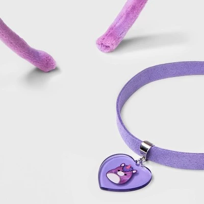 Girls' Squishmallows Unicorn 2pc Accessory Set - Purple 4 Girls' Squishmallows Unicorn 2pc Accessory Set - Purple - Image 2