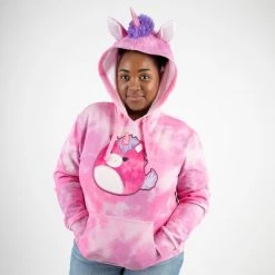 Squishmallows Lola The Unicorn Juniors Women Pink Hoodie Cosplay Sweatshirt