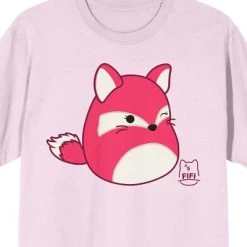 Squishmallows Fifi Crew Neck Short Sleeve Cradle Pink Adult T-shirt