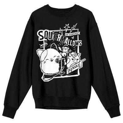 Squishmallows In Concert Crew Neck Long Sleeve Black Adult Sweatshirt 10 Squishmallows In Concert Crew Neck Long Sleeve Black Adult Sweatshirt - Image 8