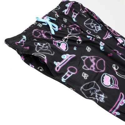 Squishmallows Neon Line Art AOP Women's Black Sleep Pajama Pants 3 Squishmallows Neon Line Art AOP Women's Black Sleep Pajama Pants