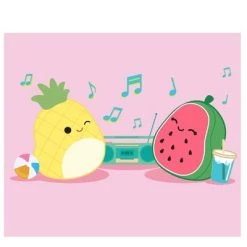 Squishmallows Radio Jam Crew Neck Short Sleeve Cradle Pink Men's T-shirt