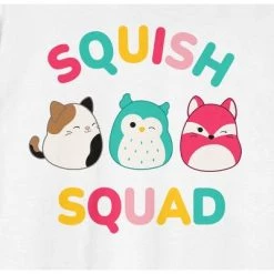 Squishmallows Squish Squad Crew Neck Short Sleeve Men's White T-shirt