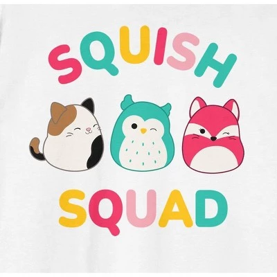 Squishmallows Squish Squad Crew Neck Short Sleeve Men's White T-shirt 3 Squishmallows Squish Squad Crew Neck Short Sleeve Men's White T-shirt