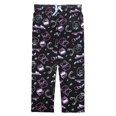 Squishmallows Neon Line Art AOP Women's Black Sleep Pajama Pants 7 Squishmallows Neon Line Art AOP Women's Black Sleep Pajama Pants - Image 5