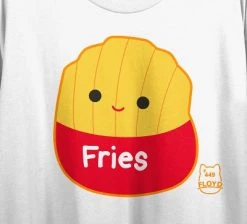 Squishmallows Floyd Crew Neck Short Sleeve Women's Black Crop Top