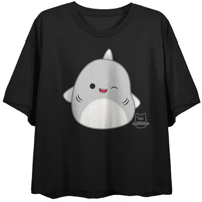 Squishmallows Gordon Crew Neck Short Sleeve Women's Black Crop Top 4 Squishmallows Gordon Crew Neck Short Sleeve Women's Black Crop Top - Image 2