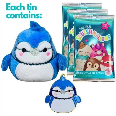 Squishmallows Babs The Blue Jay Trading Card Tin 3 Squishmallows Babs The Blue Jay Trading Card Tin