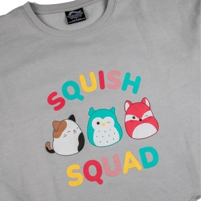 Squishmallows Squish Squad Juniors Heather Gray Crop Sweatshirt 6 Squishmallows Squish Squad Juniors Heather Gray Crop Sweatshirt - Image 4